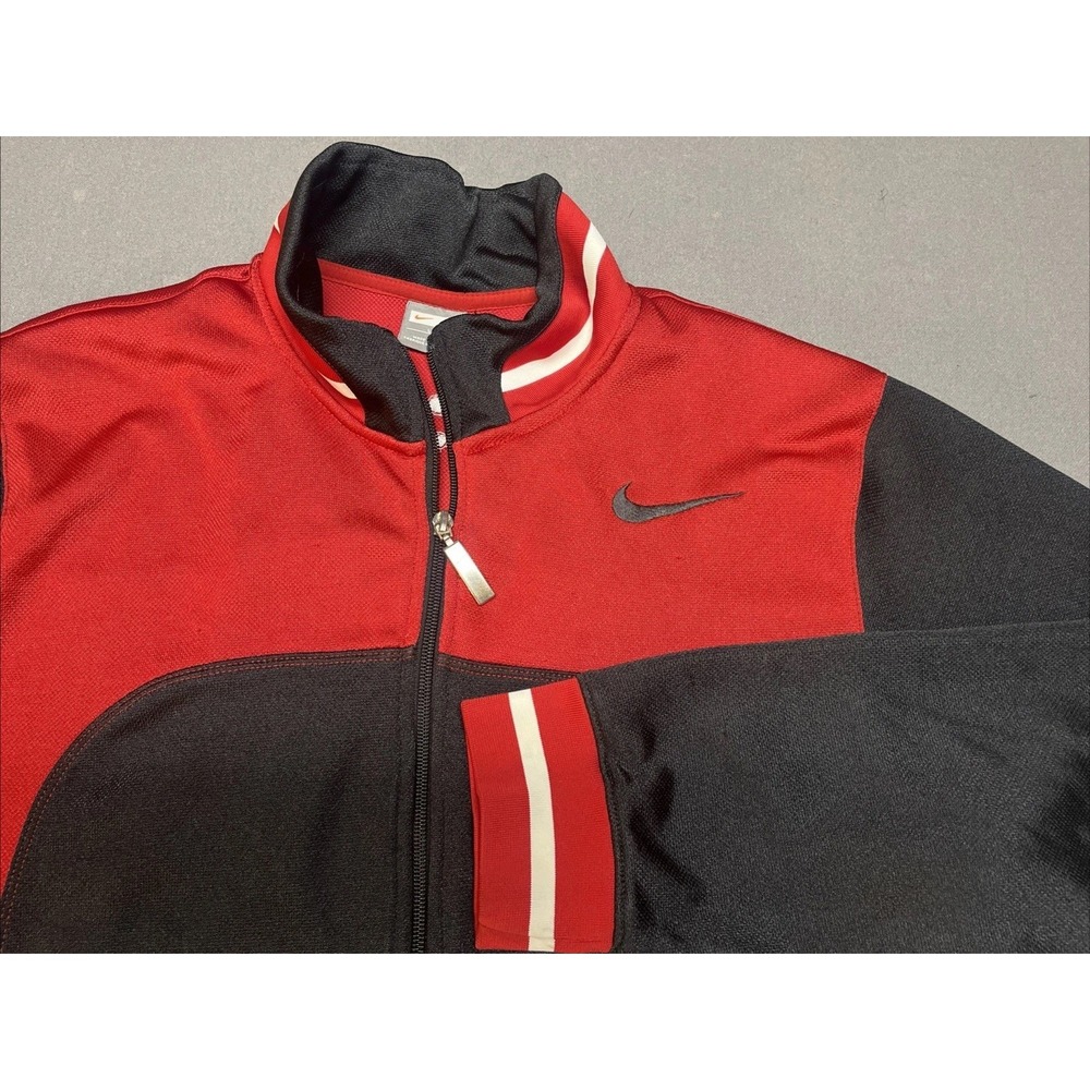 Nike‎ Track Jacket Vintage Full Zip Men's Large Black Red